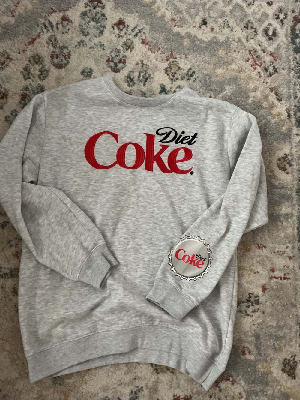 Coca Cola Diet Coke Grey Crewneck Sweatshirt with Red Logo